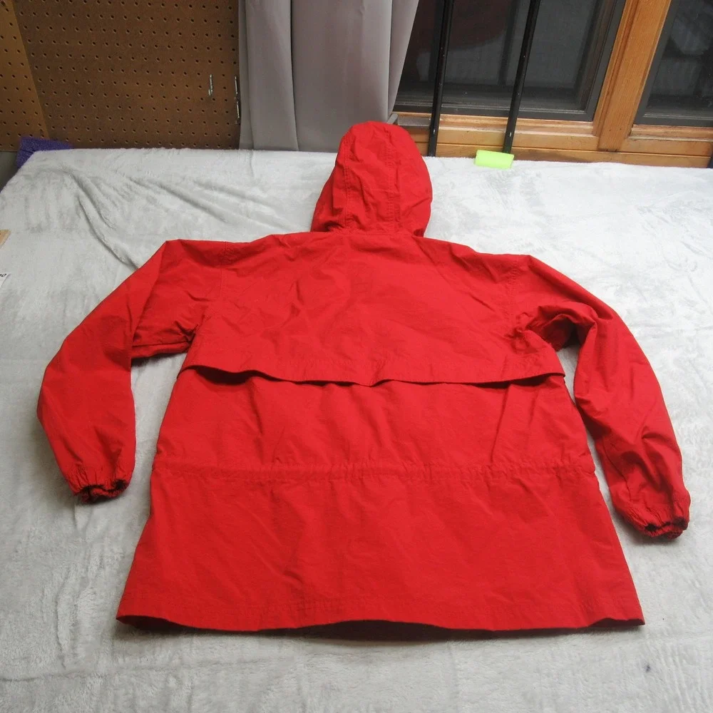 Nike Pullover Jacket Womens Small Red 1/4‎ Zip Hooded Windbreaker Rain Light VTG